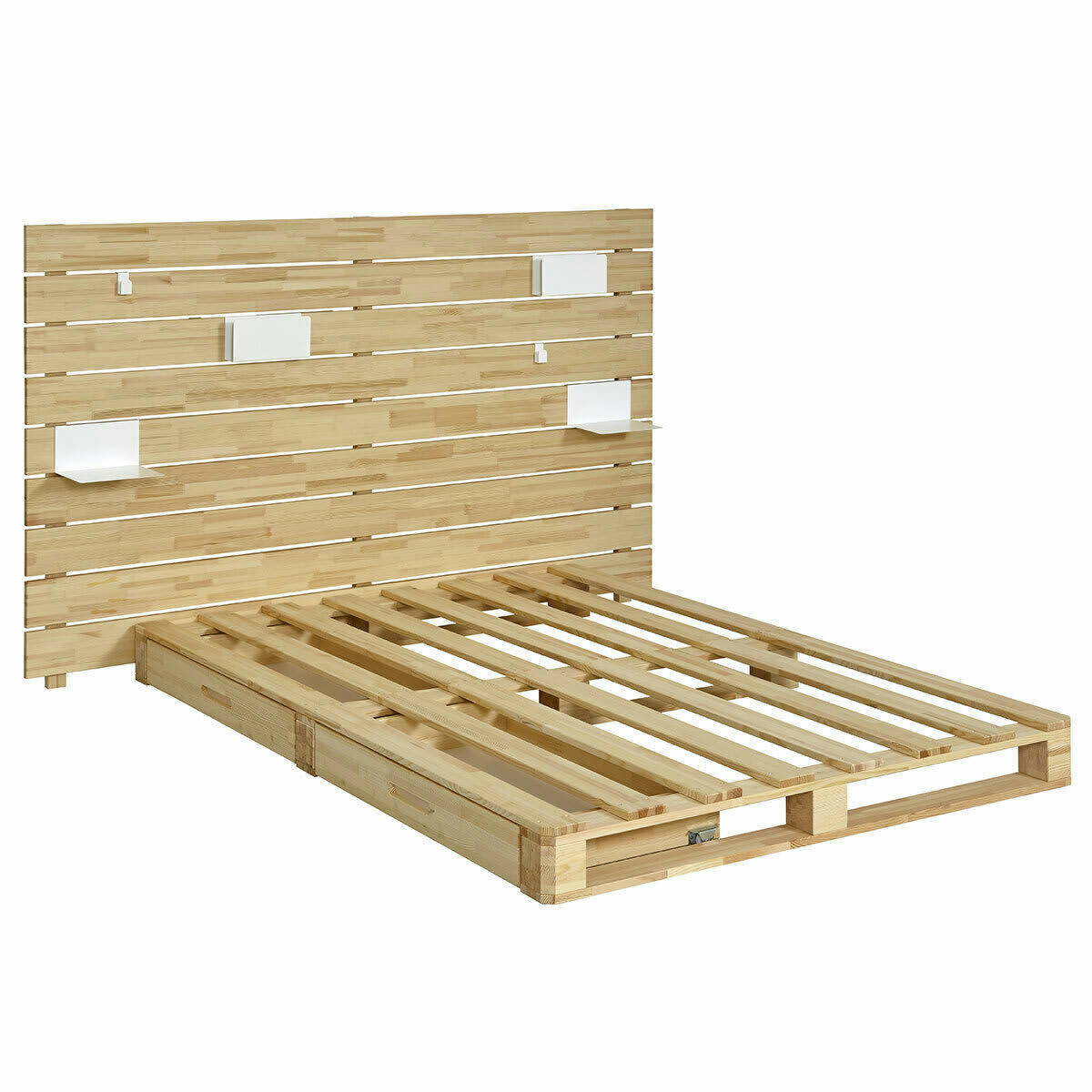 CEMBRO - Pack lit avec tête de lit et matelas 140x200 cm bois massif