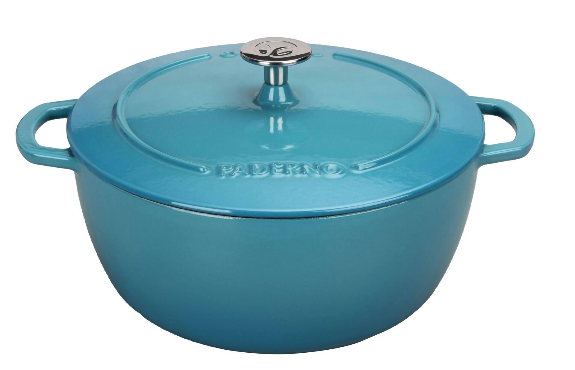 PADERNO Cast Iron Dutch Oven, 6.6-L, Atlantic Blue