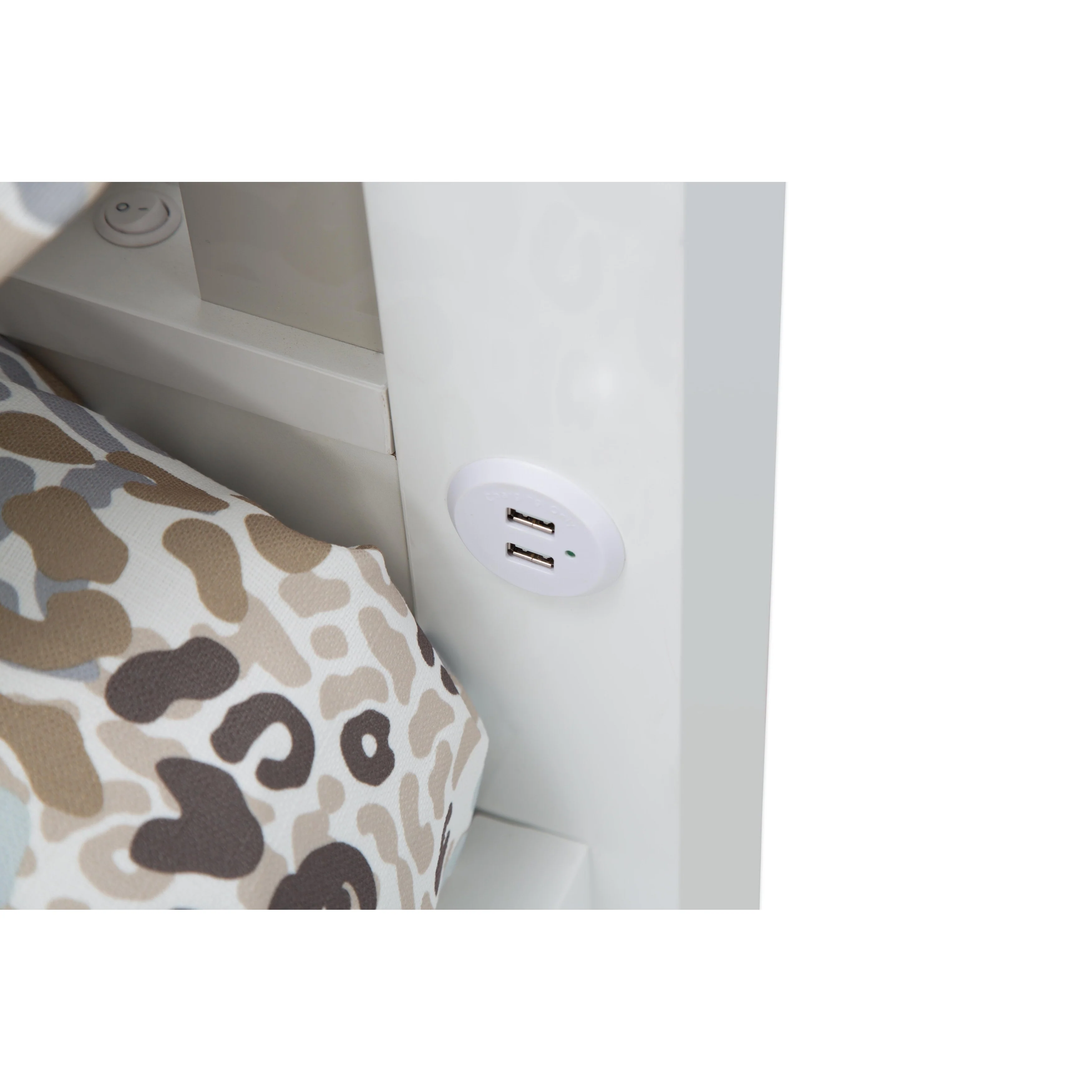 AICO Sky Tower Cloud White 3 Piece Bed