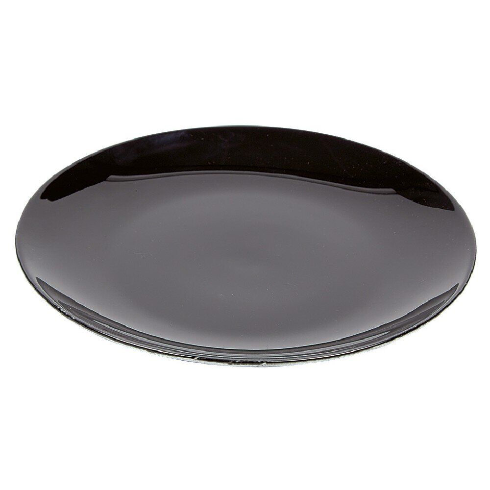 Assiette à dessert ronde noir décor marbre gris Ø20cm