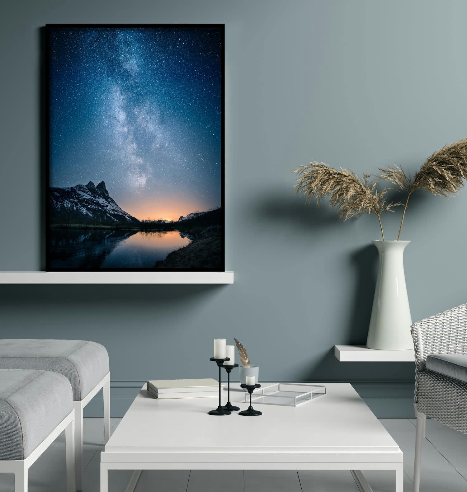 CIELO - Affiche avec cadre noir - Etoiles - 30x40