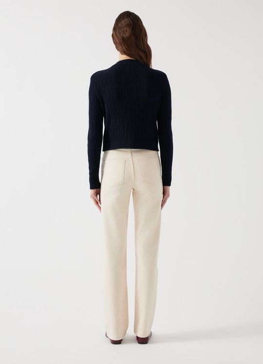 Clara Cream Cotton Straight Leg Jean