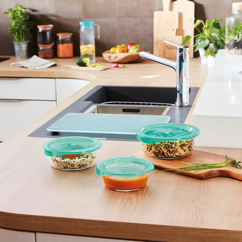 KEEP'N'BOX - Petite boite de conservation ronde + couvercle lagoon 42cl