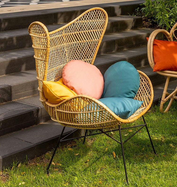 - Coussin rond rose doux 40 cm uni