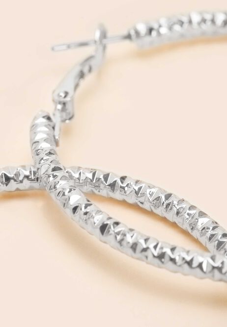 Womens 3 Pack Silver Various Hoop Earrings