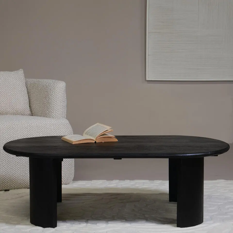 Salontafel Ovaal 120cm - Zwart Mangohout - Maikel