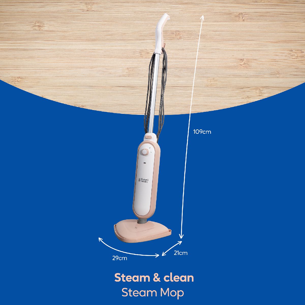 Russell Hobbs Russell Hobbs Steam Mop 1400W Lightweight with 2 Mop Pads RHSM1001