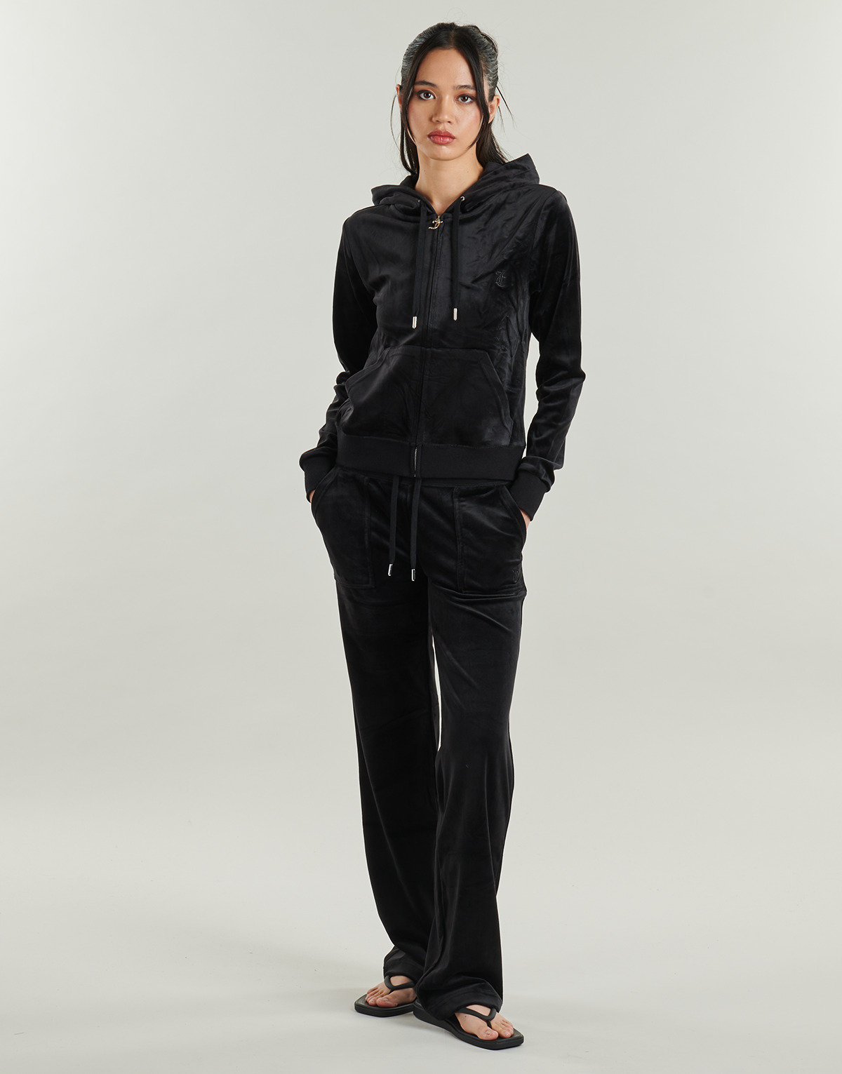 Juicy Couture - Del Ray Straight Leg Track Pant With Pocket - Black