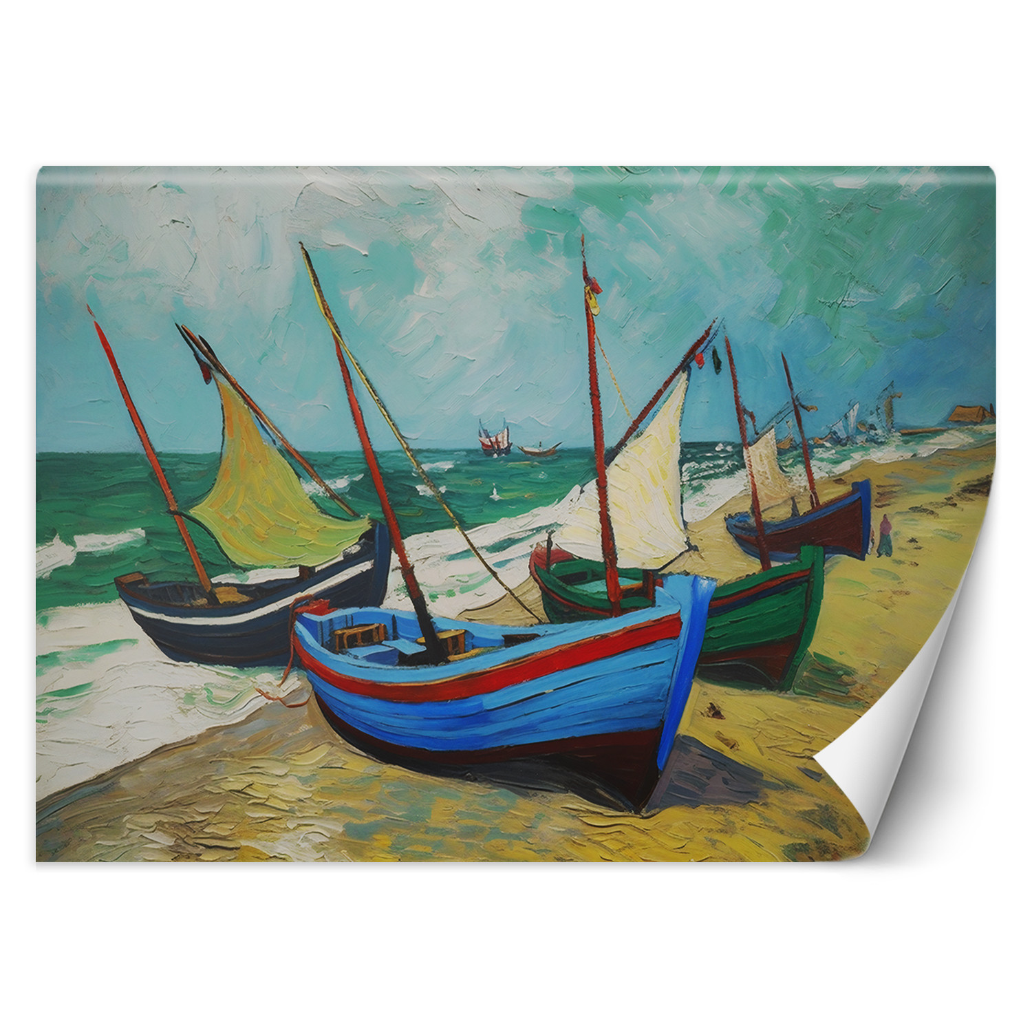 Feeby Fototapeta, Łodzie rybackie na plaży - V. van Gogh 150x105