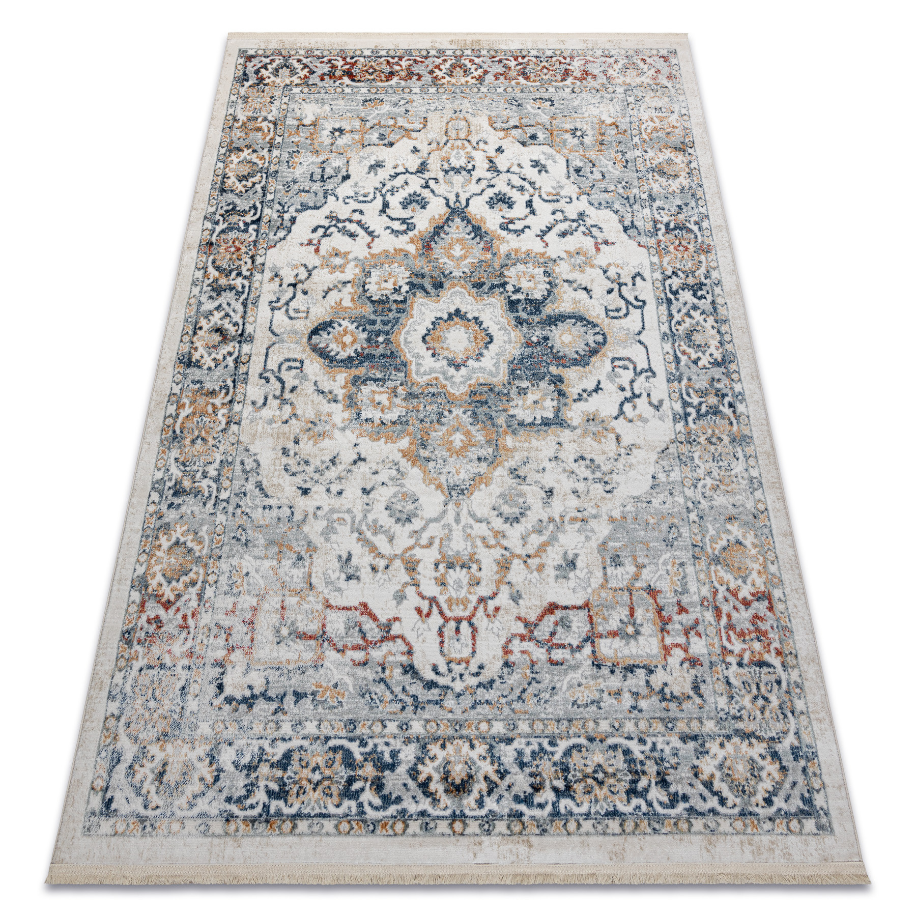 Dywan DISTIN 0834A granatowy / niebieski / żółty / terakota 80x150 cm