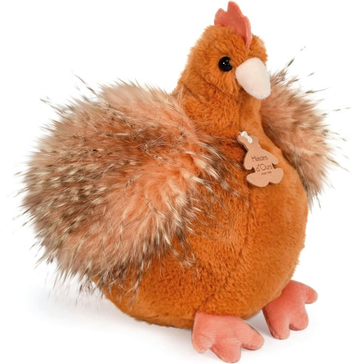 - Peluche poule orange Les Poulettes Champêtres Chics (20 cm)
