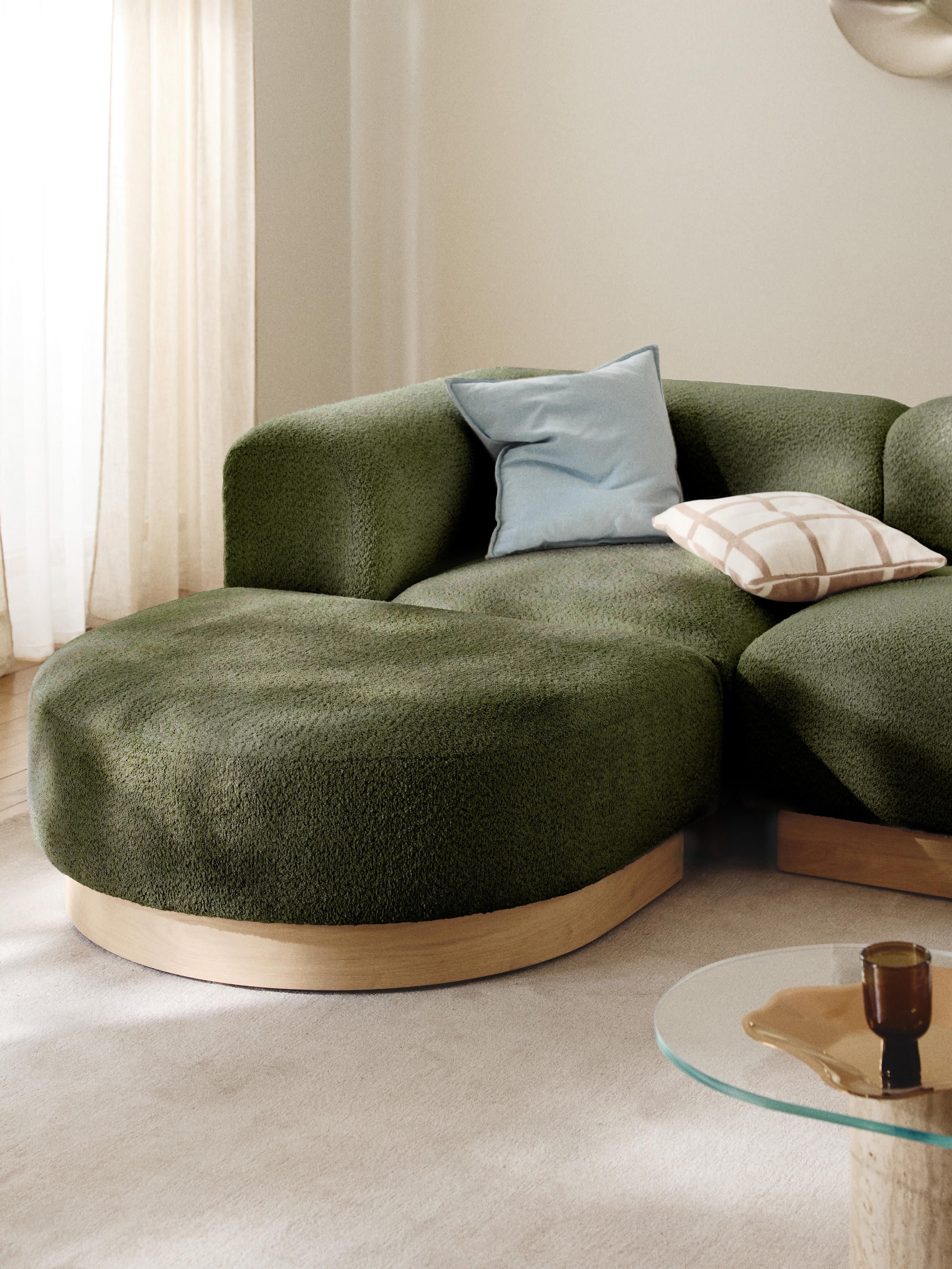 Sofa-Hocker Natalie aus Teddy-Bouclé