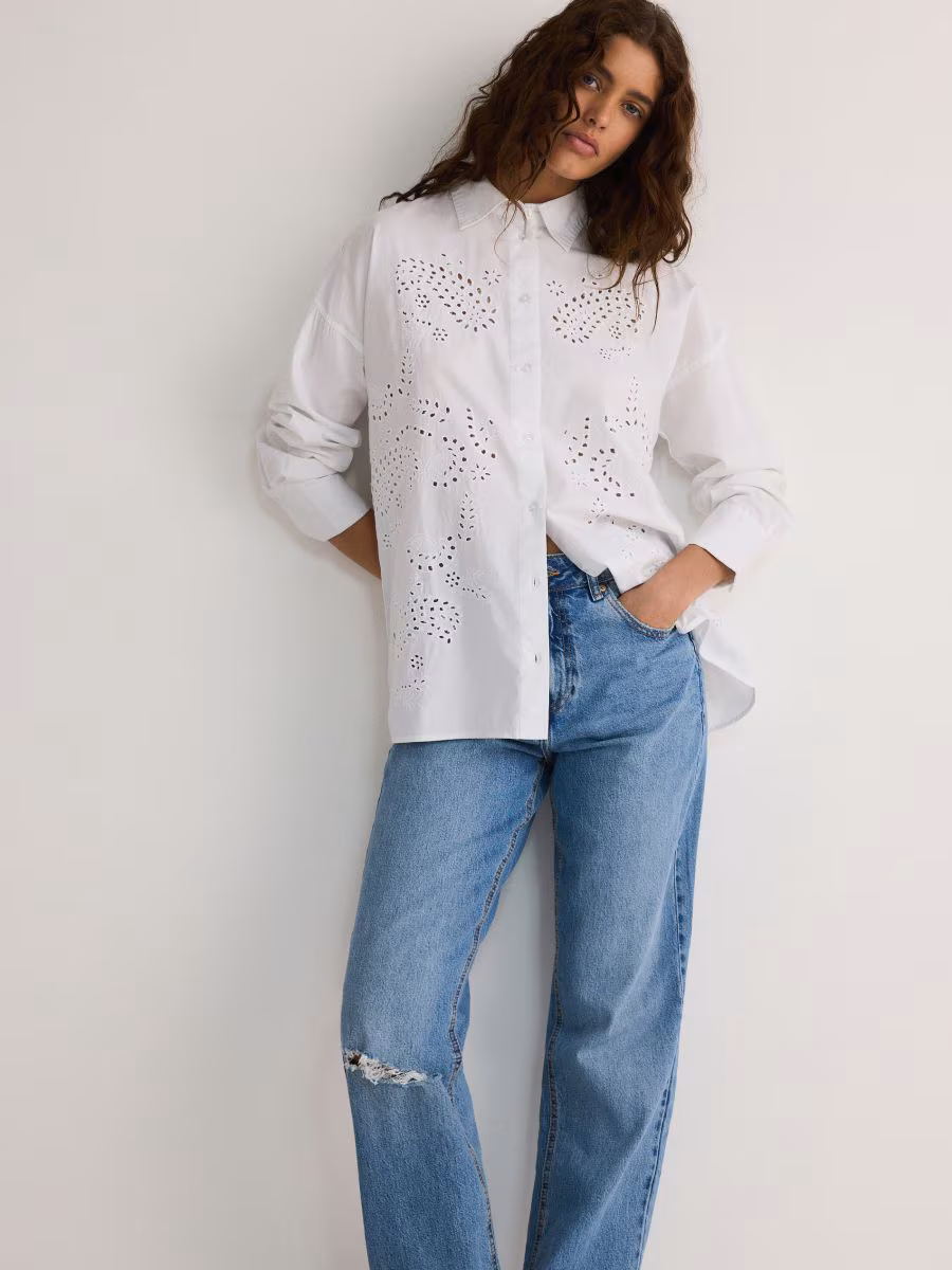 Shirt With Openwork Inserts