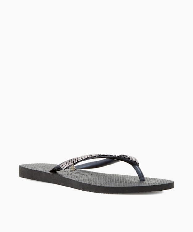 Metal Mesh Flip Flops Black - Havaianas Slim Metal Mesh Detail Flip Flops