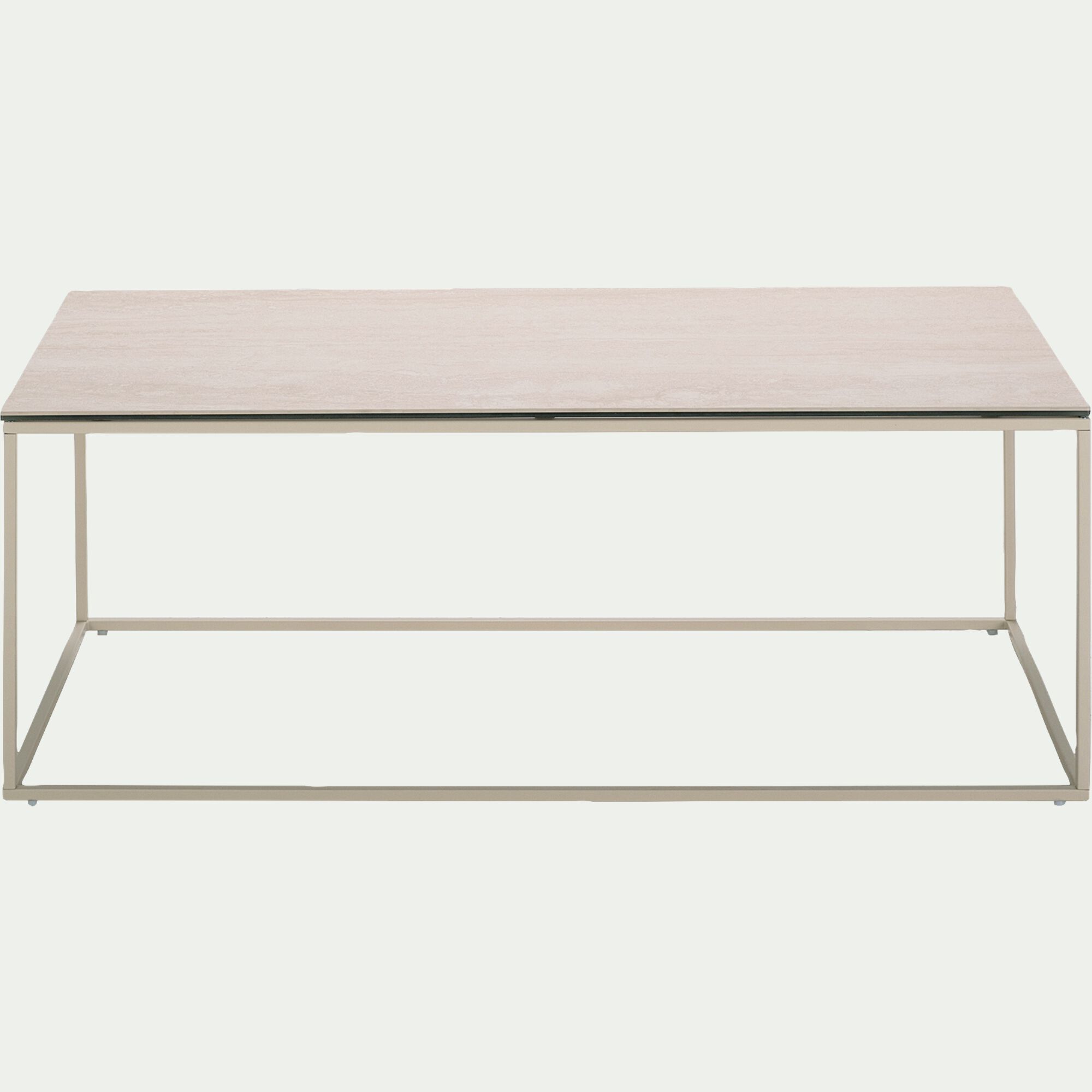 ANJO - Table basse en travertin L110cm - beige