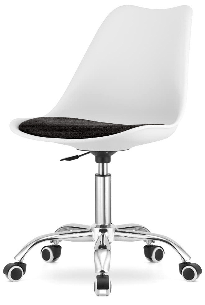 Krzesło obrotowe MONZA OFFICE WHITE   BLACK FABRIC II