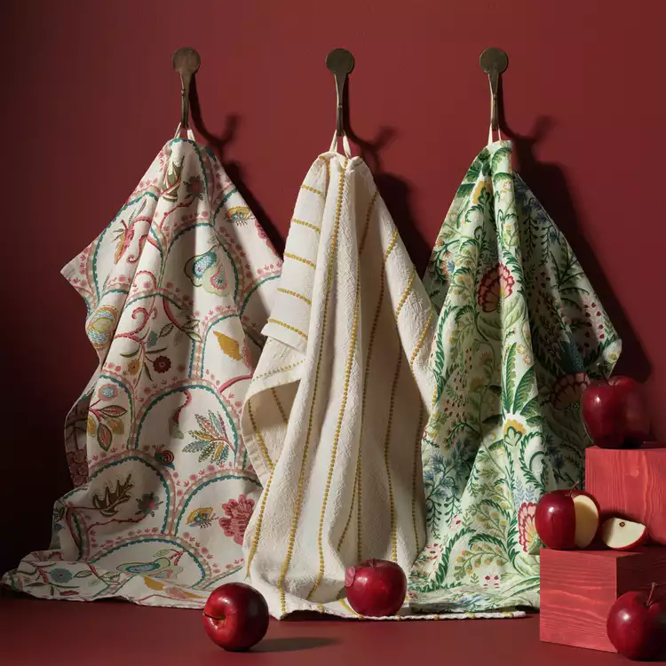 Habitat x Sanderson & National Trust Pack of 3 Tea Towels