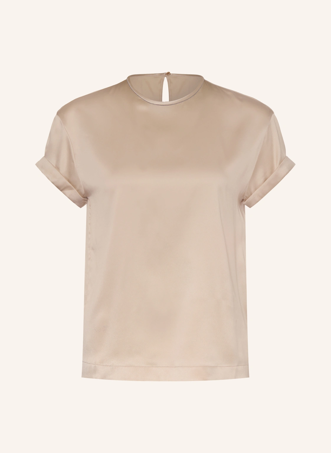 BRUNELLO CUCINELLI Blusenshirt aus Seide mit Schmucksteinen