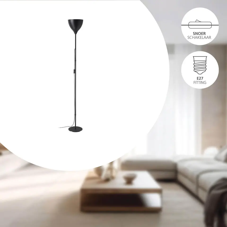 EGLO Vilastrosi-E Vloerlamp - E27 - Zwart