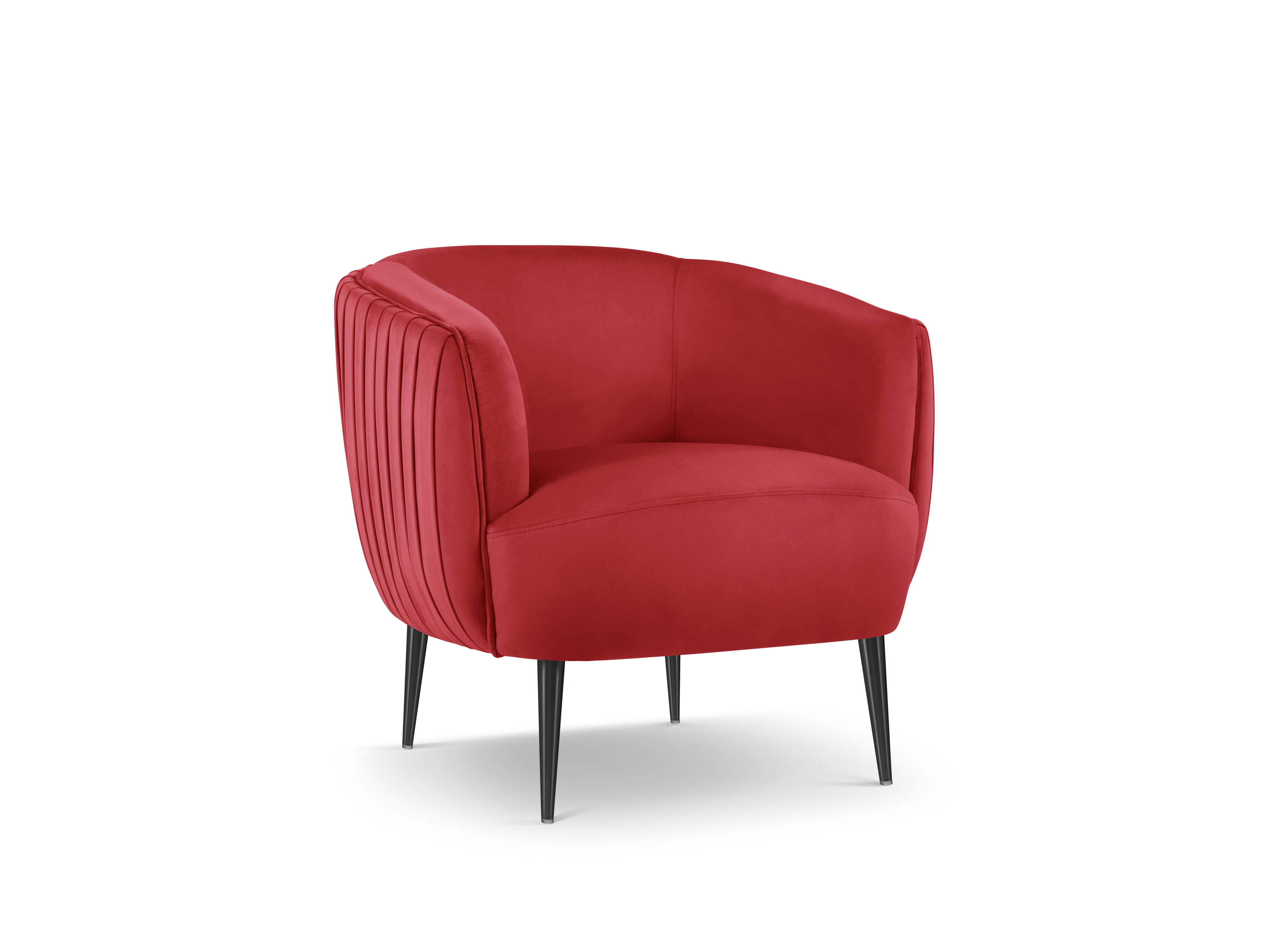 MOSS - Fauteuil en velours rouge
