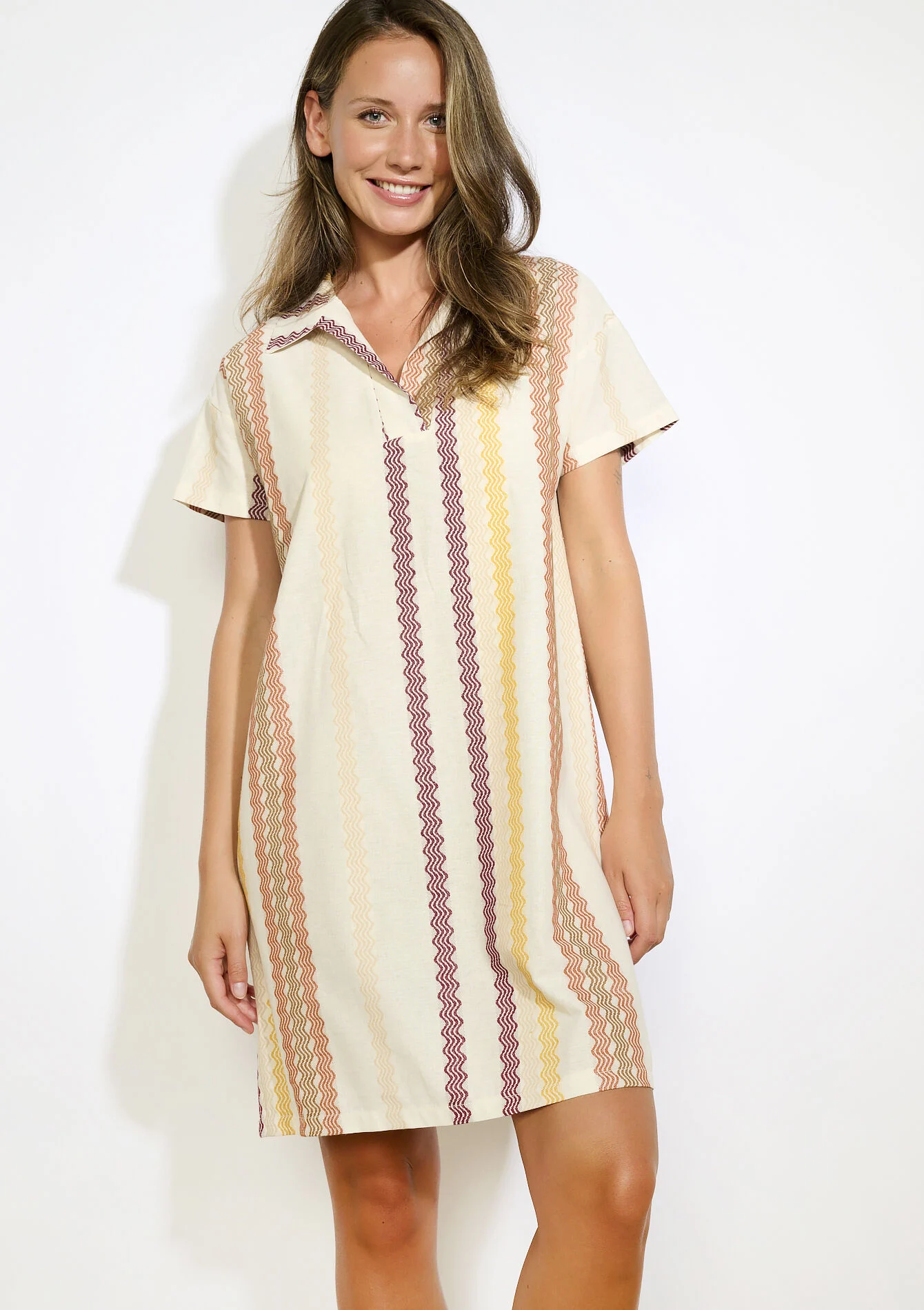 Korte gestreepte kaftan