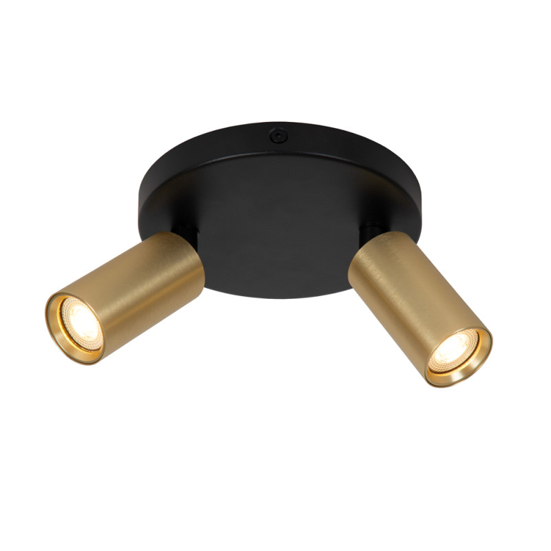 Spot Ritmo noir et or GU10 2 x 35 W LUCIDE