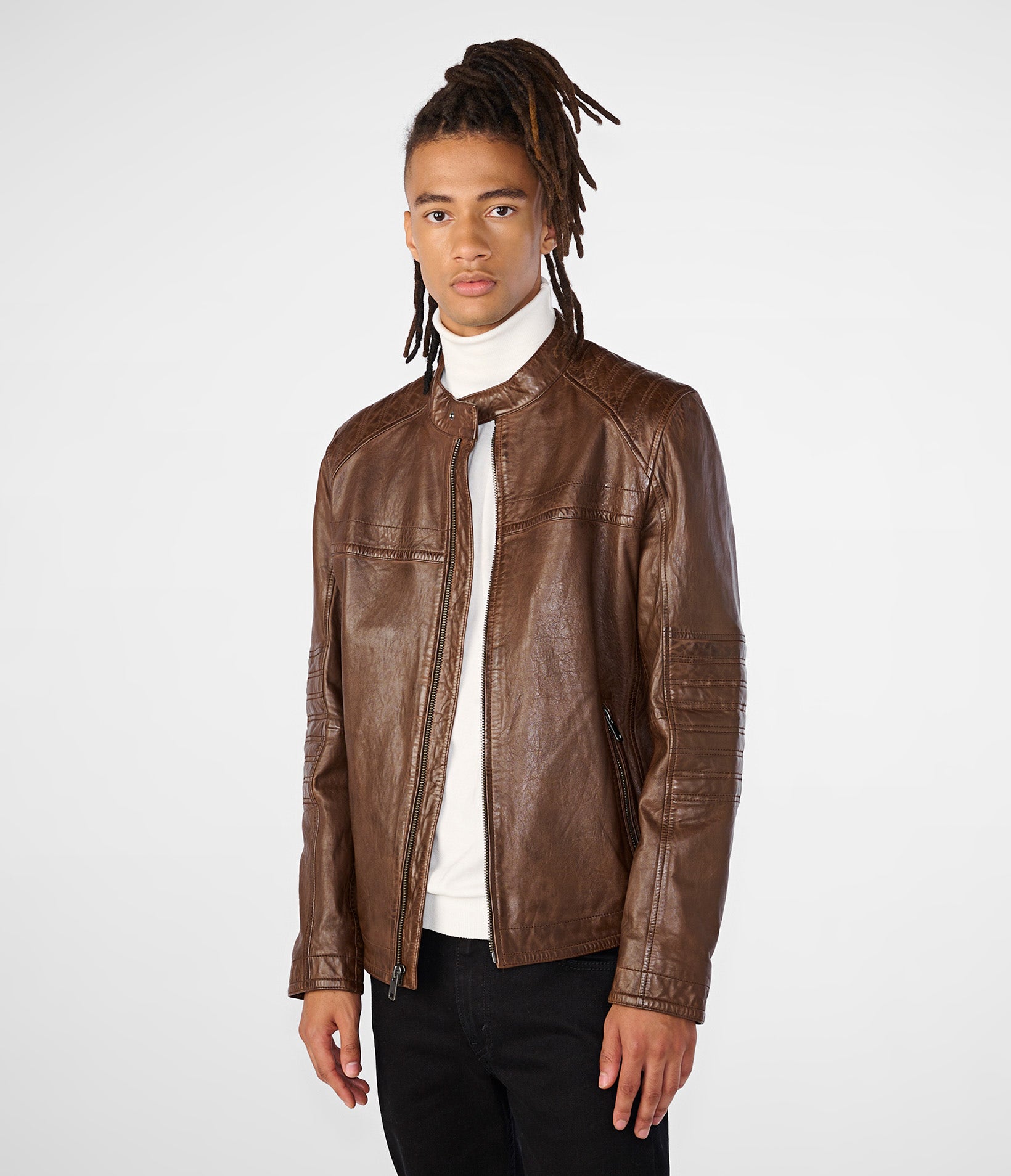 Kayden Racer Leather Jacket