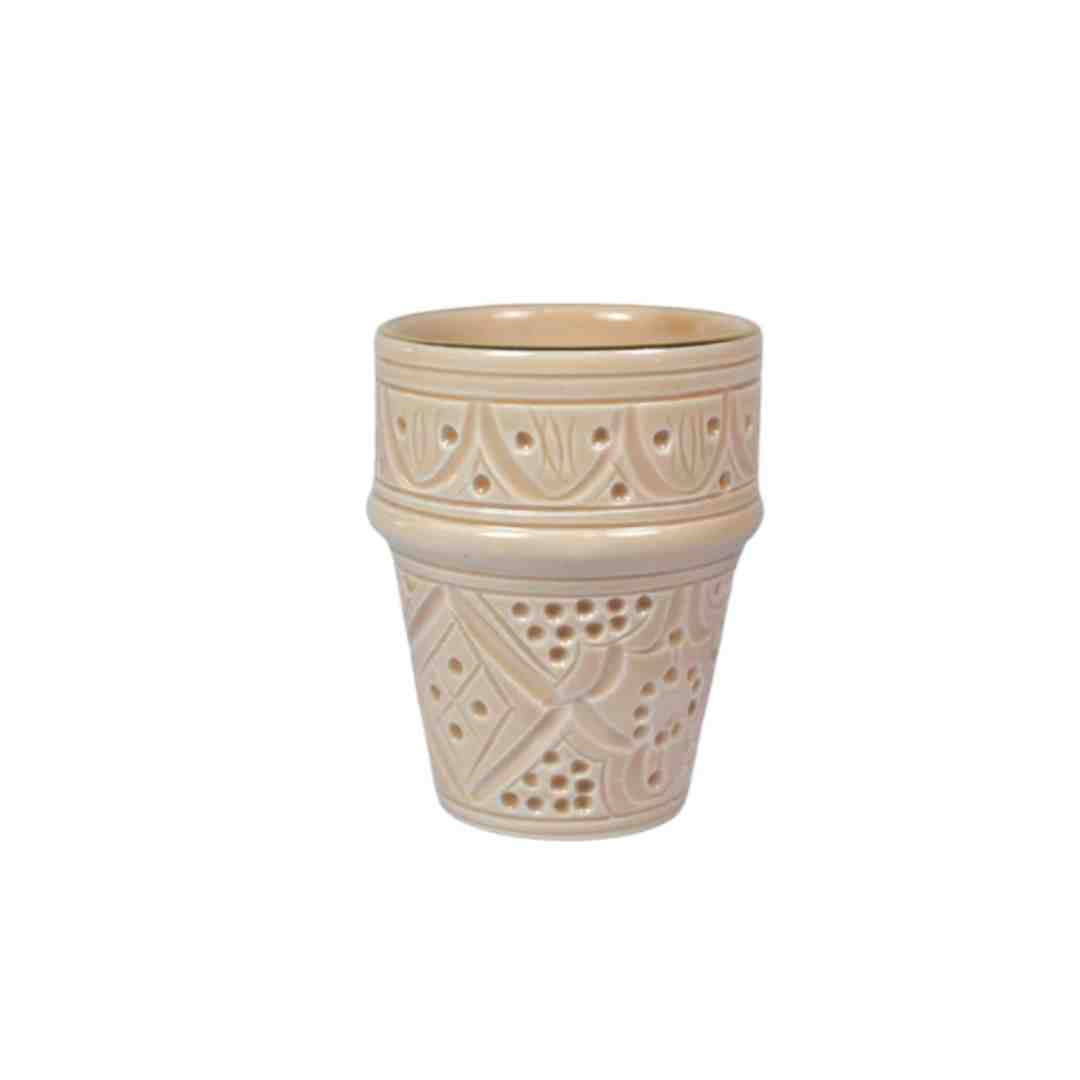 Chabi Chic Mok - Empreinte -zand/goud - keramiek - Ø 7 cm x H 9,5 cm (M)