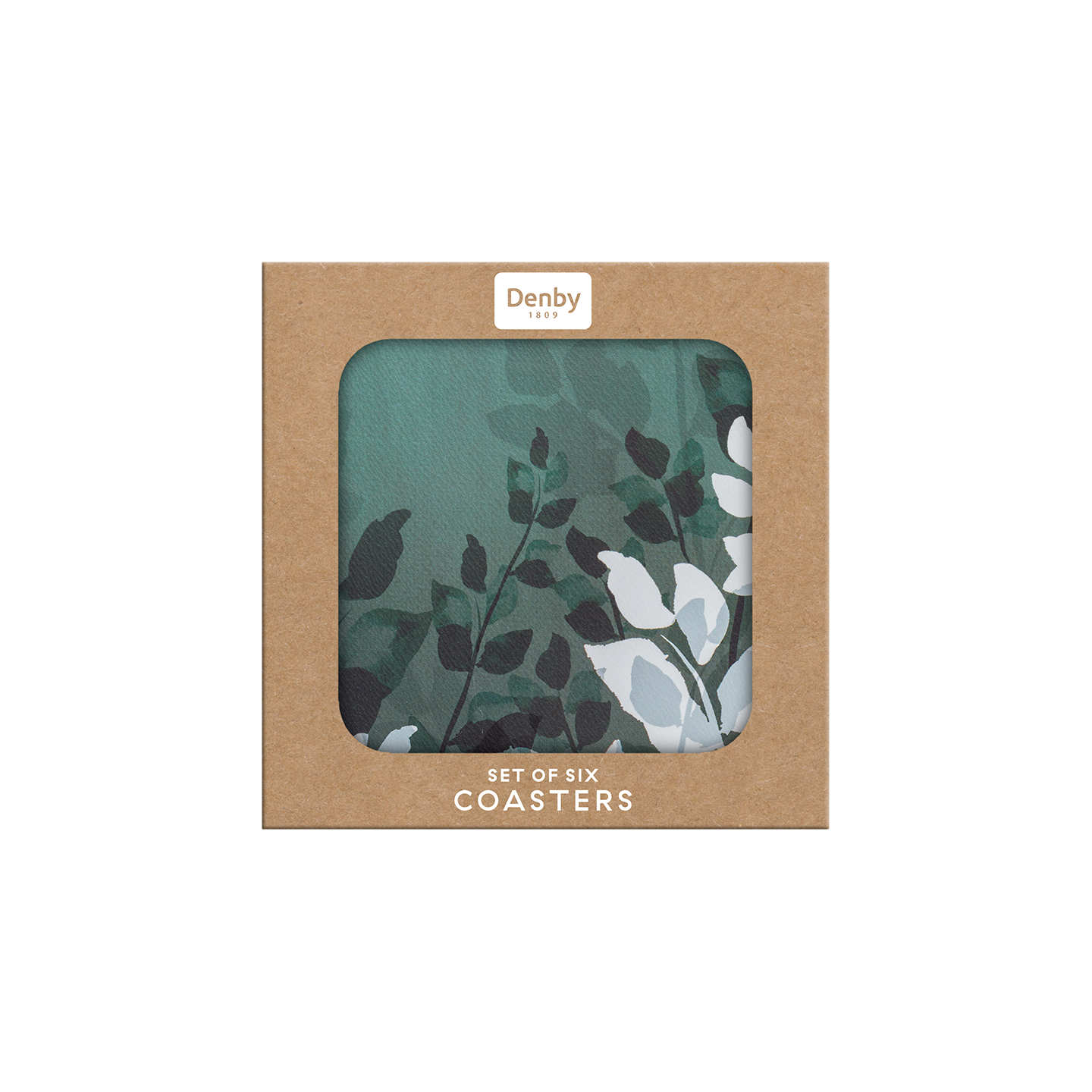 Colours Green Foliage Coasters - Set Of 6