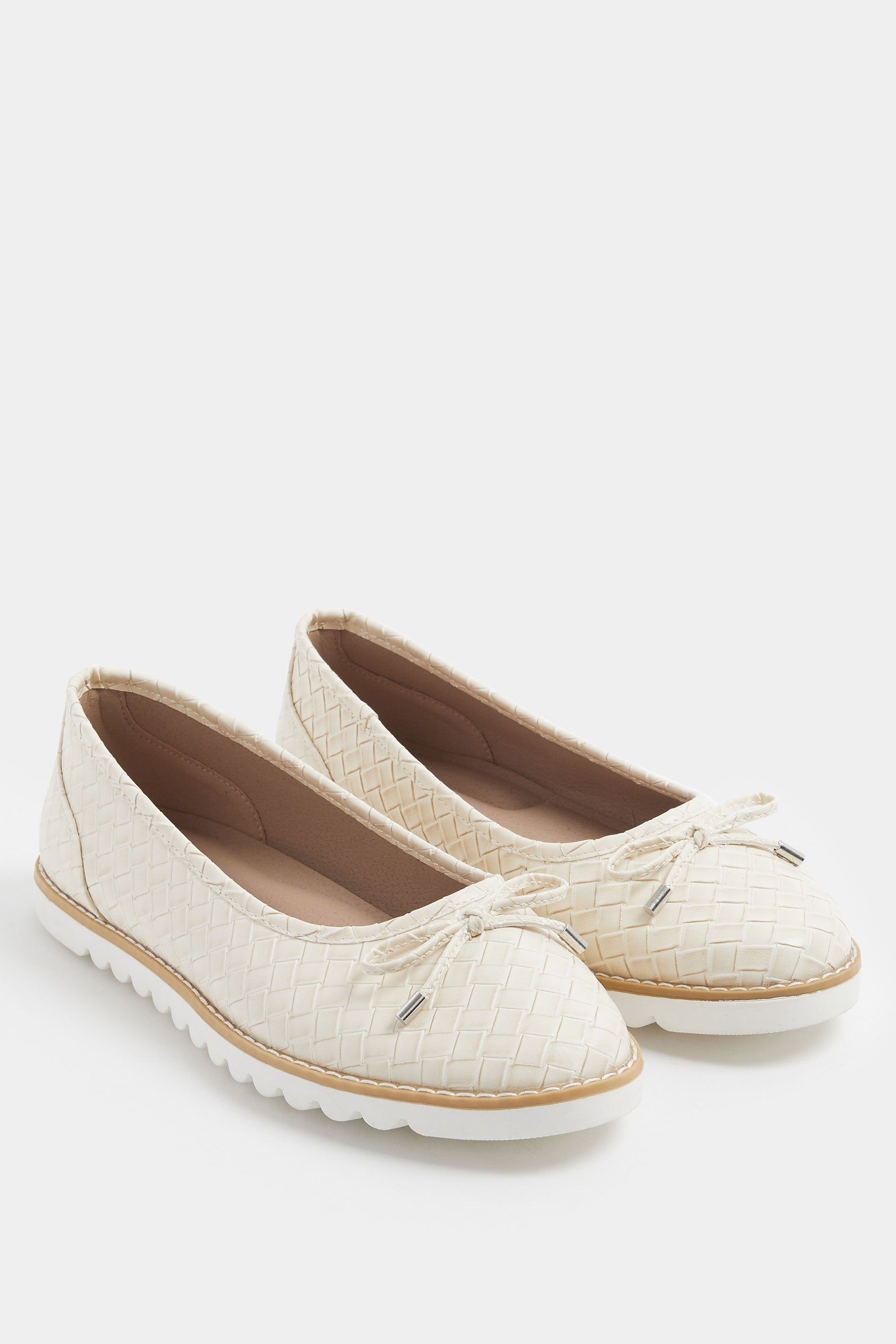 Yours Textured Ballet Pumps In Wide E Fit and Extra Wide EEE Fit