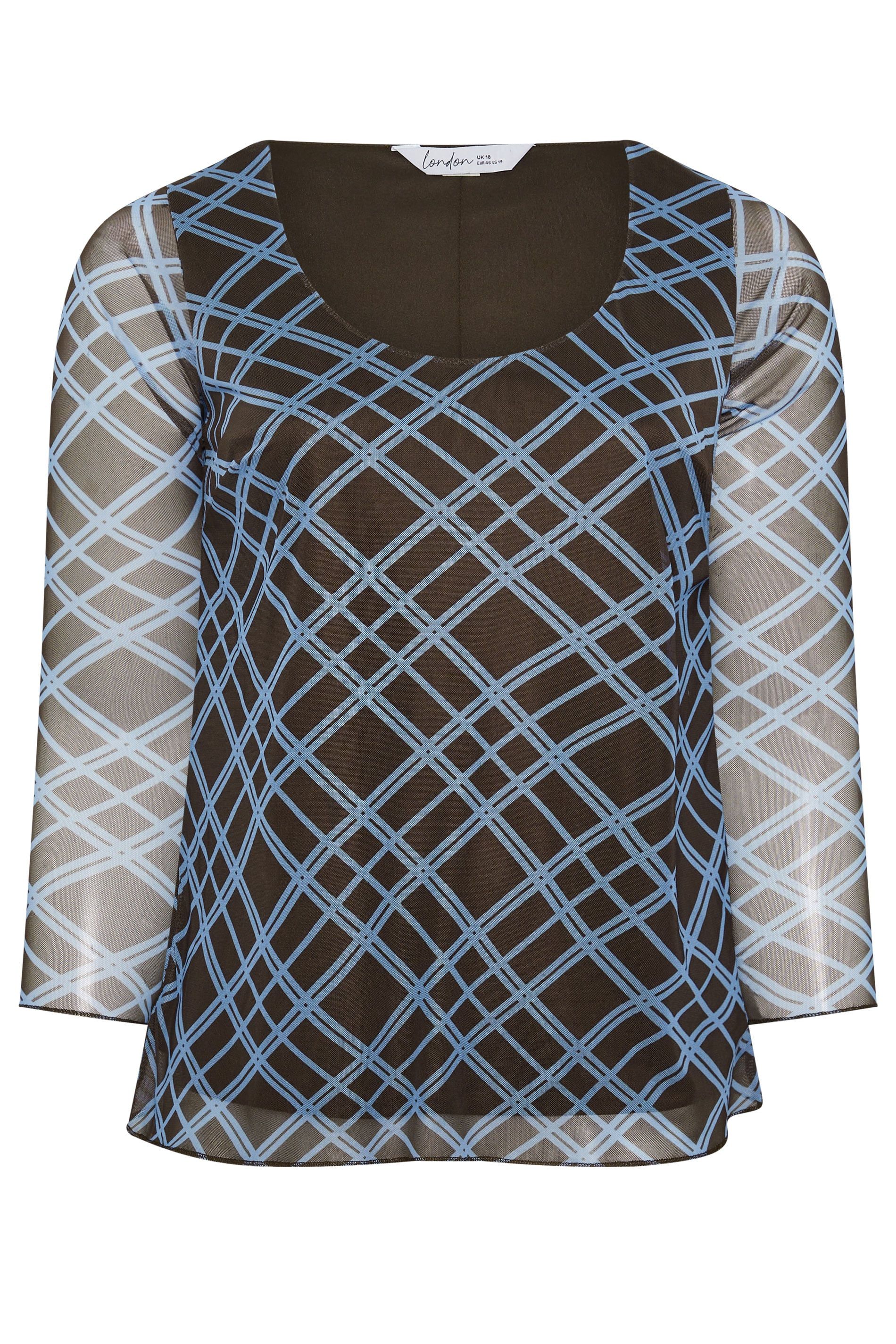 Yours Check Long Sleeve Top