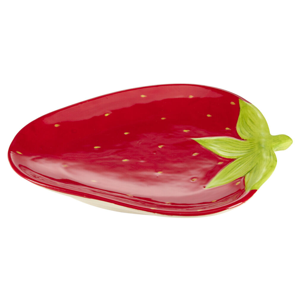 Plat forme fraise dolomite rouge 23x18xH2,5cm