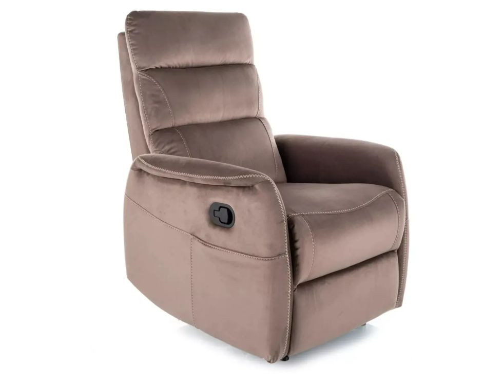 Fotel rozkładany z funkcją masażu SOLON M Velvet cappuccino