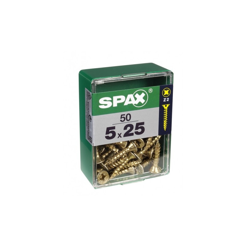 Vis TF Pozi jaune Ø 5 x 25 mm 50 pièces SPAX