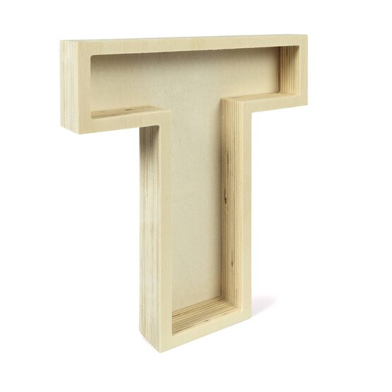 Wooden Fillable Letter T 22cm