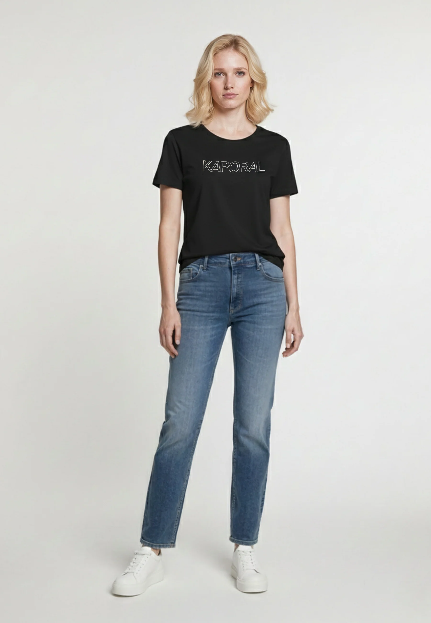 T-shirt manches courtes slim noir coton stretch FARO