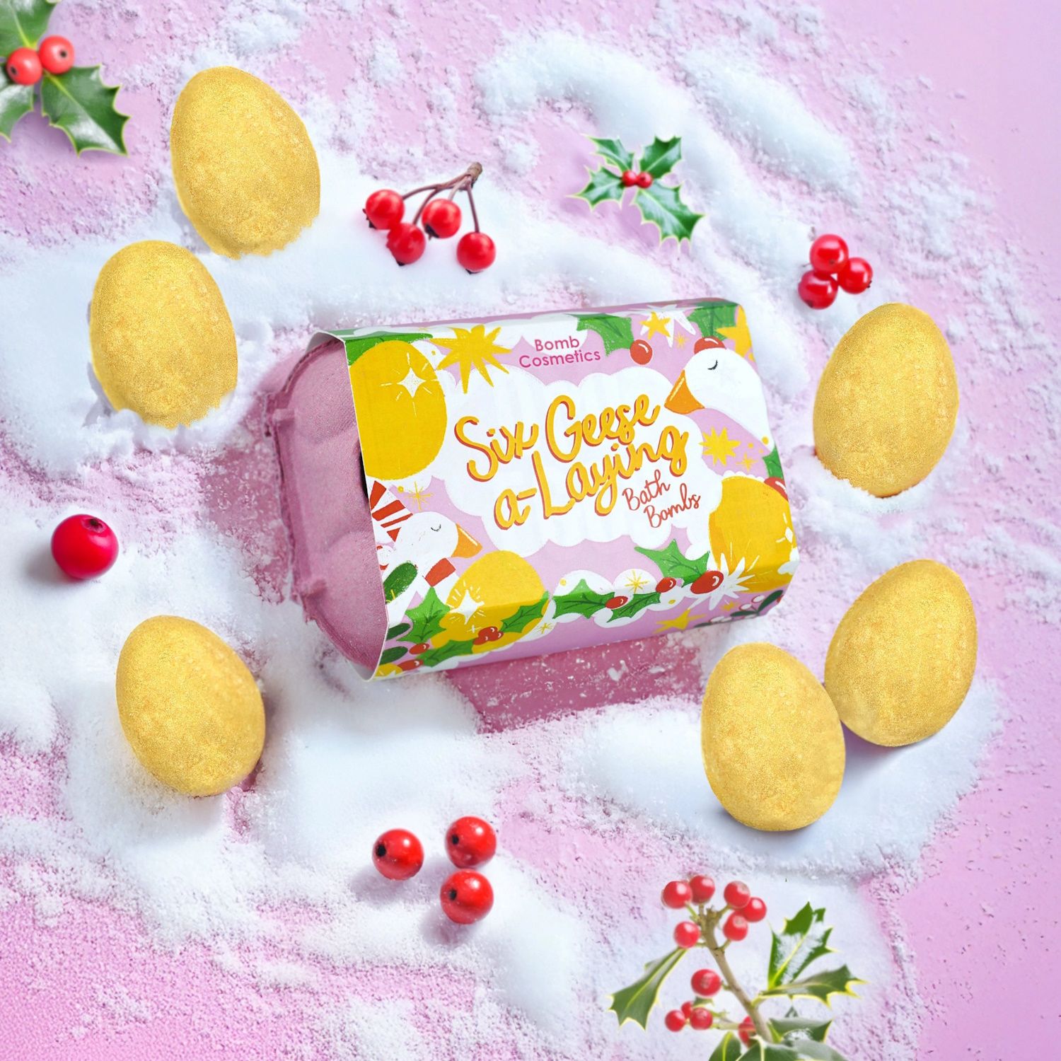 Bomb Cosmetics Christmas Six Geese A-Laying Egg Bath Bomb Gift Set