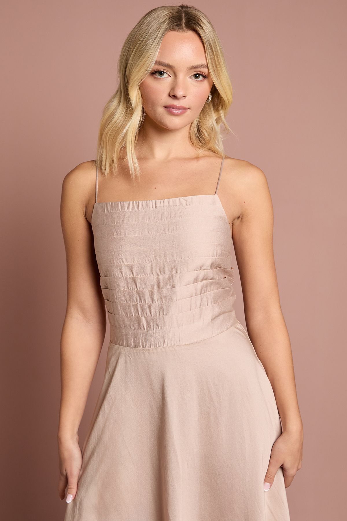 Coast Teen Satin Pleat Detail Bridesmaid Dress