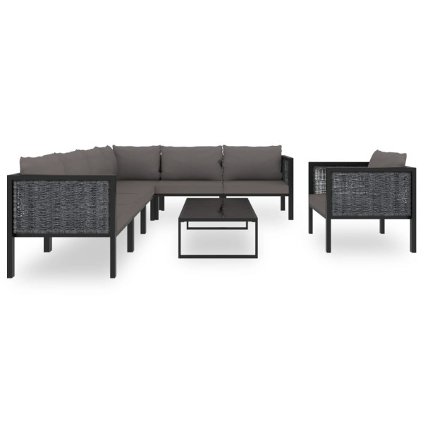 Meble ogrodowe Antracyt Technorattan 3x narożna   3x sofa środkowa