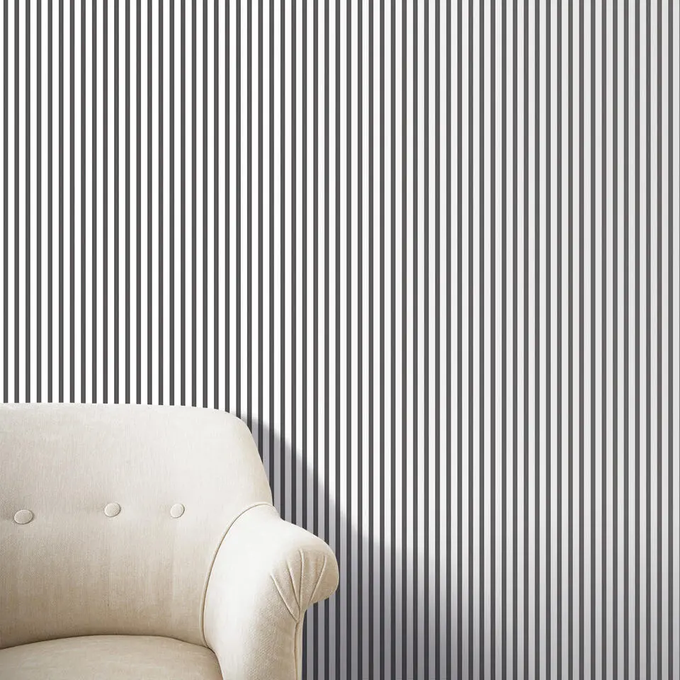 Sanders & Sanders behang strepen zwart en wit - 53 cm x 10 m