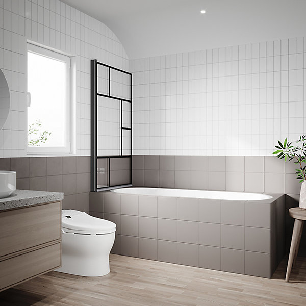 Pare-baignoire SIRHONA 800x1400mm Ecran de Baignoire Industriel   Verre Transparent6 mm   Double Construction en Aluminium