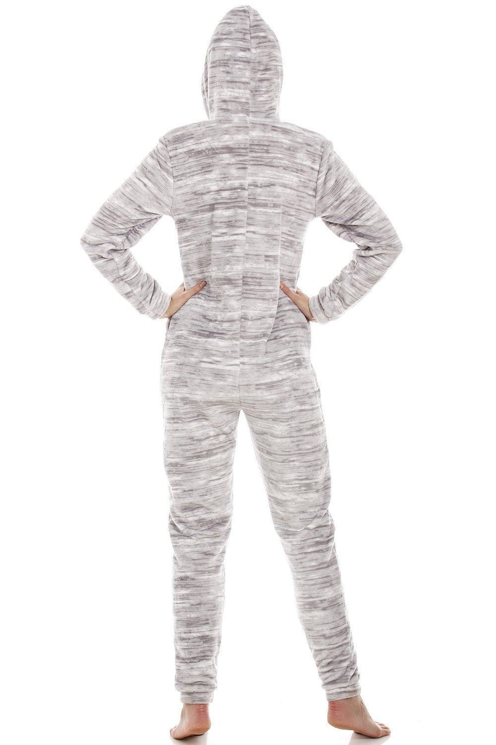 Camille Speckled Supersoft Fleece Hooded All In One Onesie