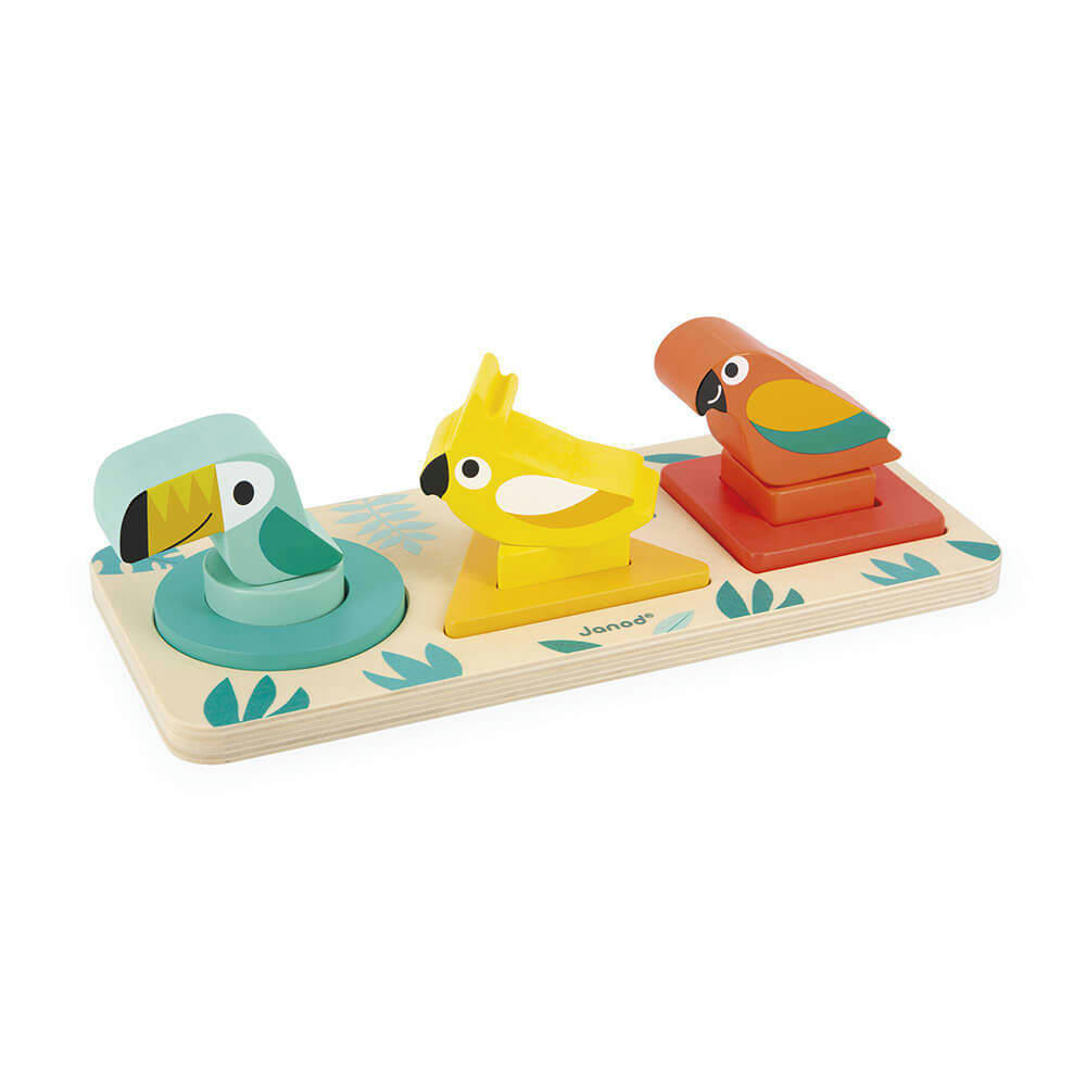 - Puzzle à encastrement Mes premières formes en bois Tropik (6 pièces)