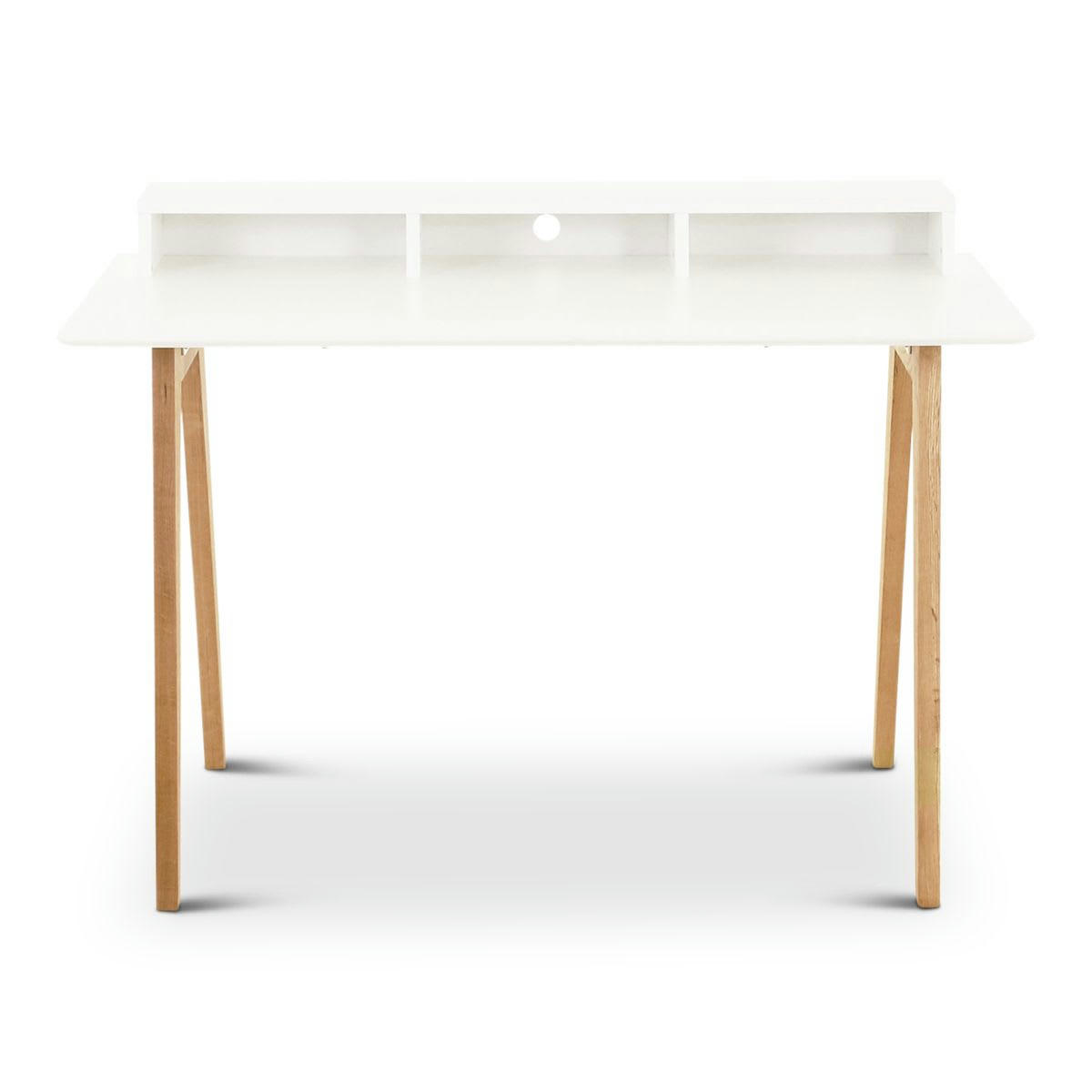 BANK - Bureau blanc 3 niches style scandinave