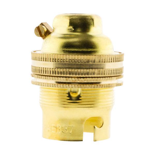 Douille B22 laiton bague borne de terre - double - Zenitech