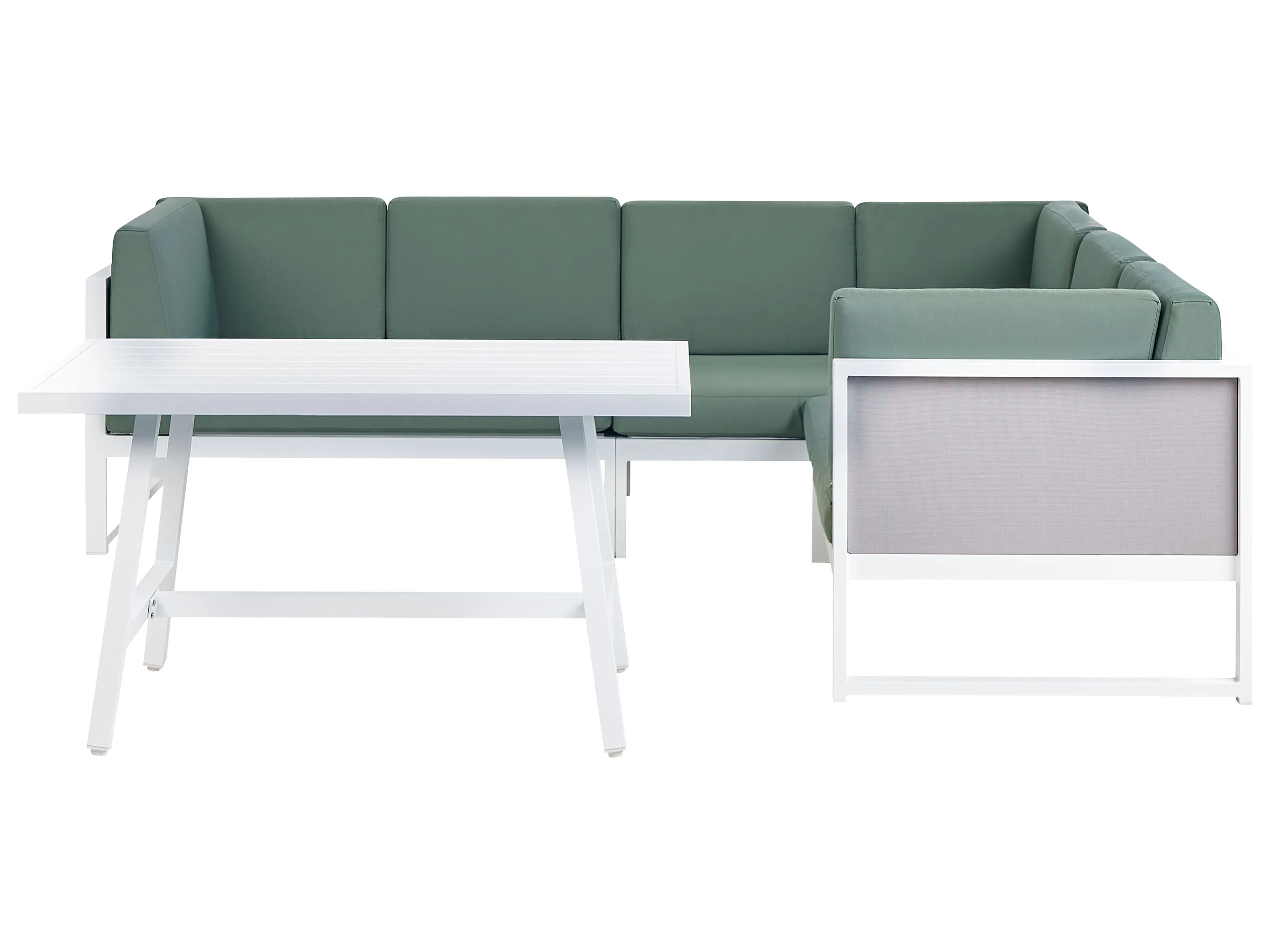Garden Corner Sofa with Table 6 Seater CASTELLA/FRATTE Left Hand Metal Green