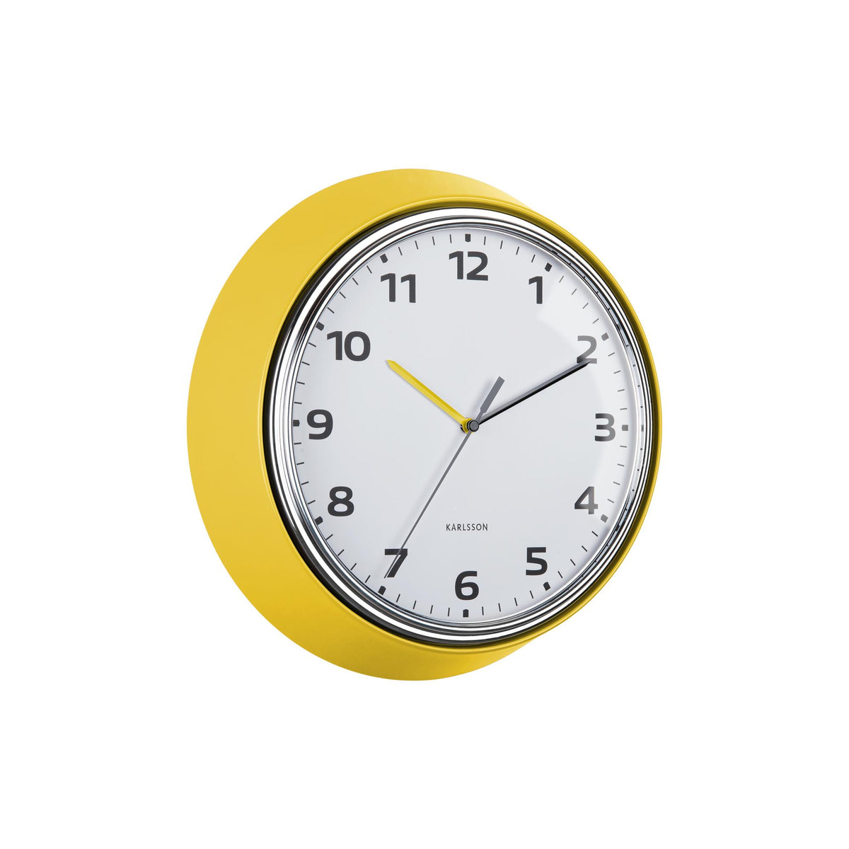 Karlsson wandklok Modern Retro - geel - Ø34cm