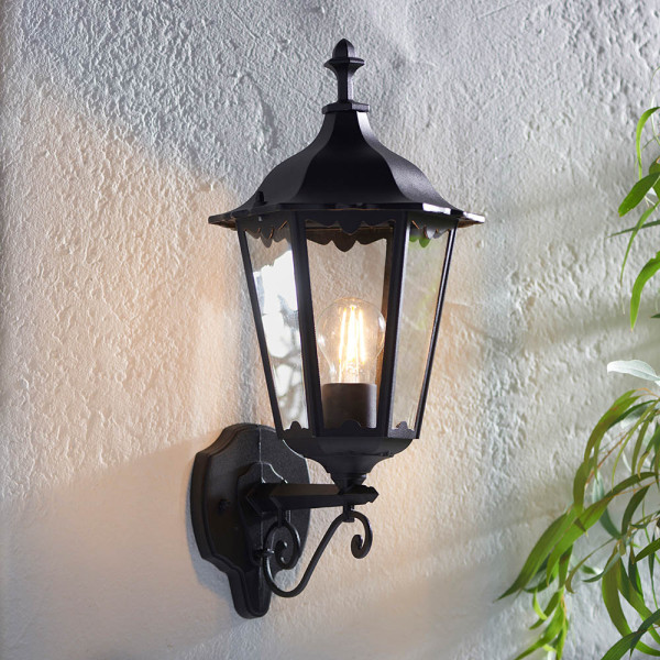 Kinkiet zewnętrzny BURFORD czarny matowy-przezroczysty 1xE27x60W Endon