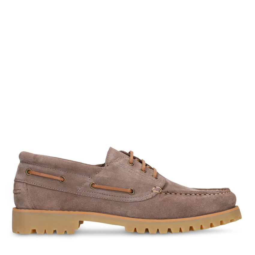 Manfield Beige suède bootschoenen
