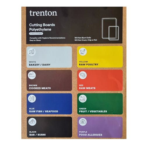 Trenton Reversible Cutting Chopping Board 530 X 325 X 20mm Black HACCP